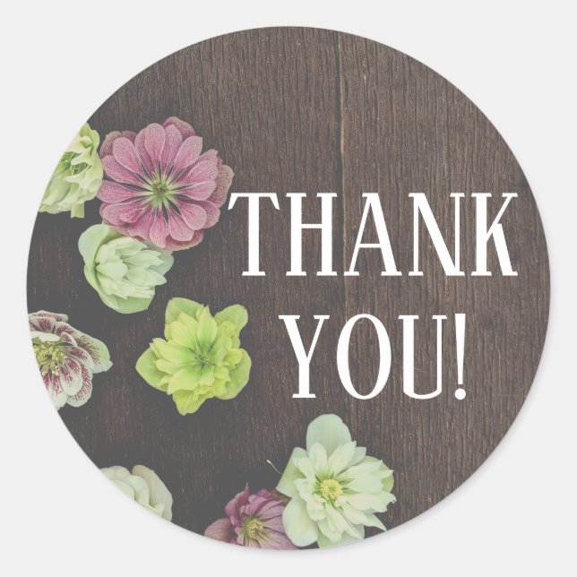 DRAMATIC Garden Hellebore Favour Sticker (Front)