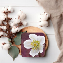 Dramatic High-Poly Winter Rose Coasters