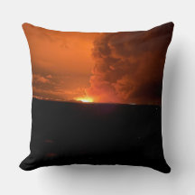 Dramatic Icelandic Volcano Eruption Throw Pillow