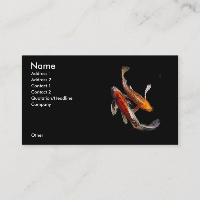 Dramatic Koi Pair Business Card (Front)