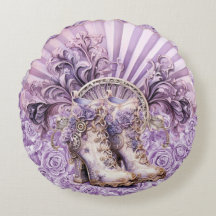 Dramatic Lilac Steampunk Fan Boots Cotton Pillow