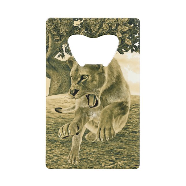 Dramatic Lioness Safari Wildlife Art (Front)