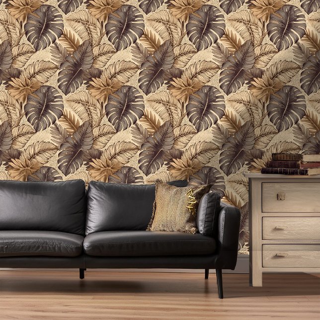 Dramatic Modern Foliage Gold ID1051 Wallpaper (Creator Uploaded)