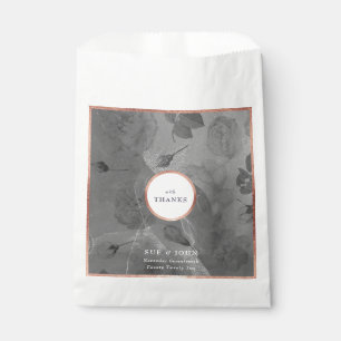 Dramatic Moody Boho Floral Arch Rose Gold Wedding Favour Bags