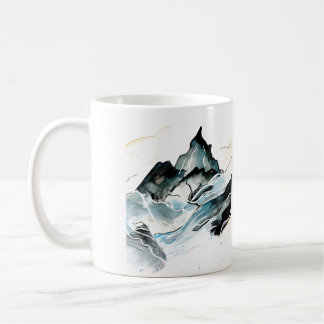 Dramatic mountain painting mug
