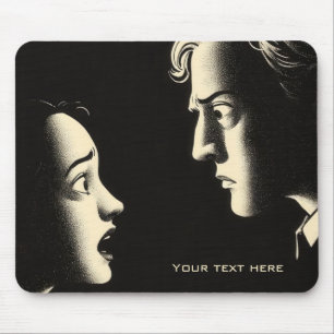 Dramatic Noir Confrontation Vintage Illustration Mouse Mat