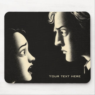 Dramatic Noir Confrontation Vintage Illustration Mouse Mat