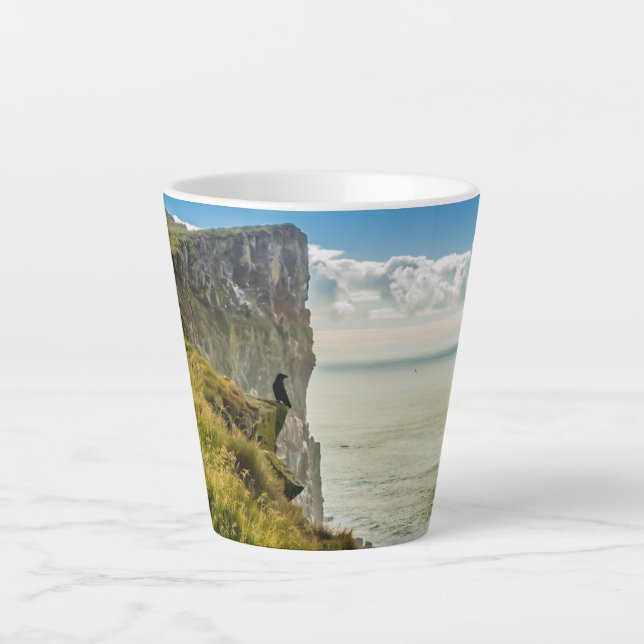 Dramatic Nordic Seascape Latrabjarg Cliffs Photo Latte Mug (Front)