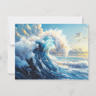 Dramatic Ocean Wave at Sunset Postcard