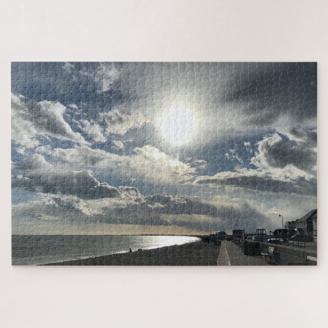 Dramatic October Skies Over Hythe Bay Kent Jigsaw Puzzle (Horizontal)