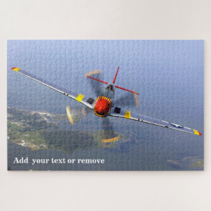 Dramatic photo P-51 Mustang WWII USAF aircraft, Jigsaw Puzzle