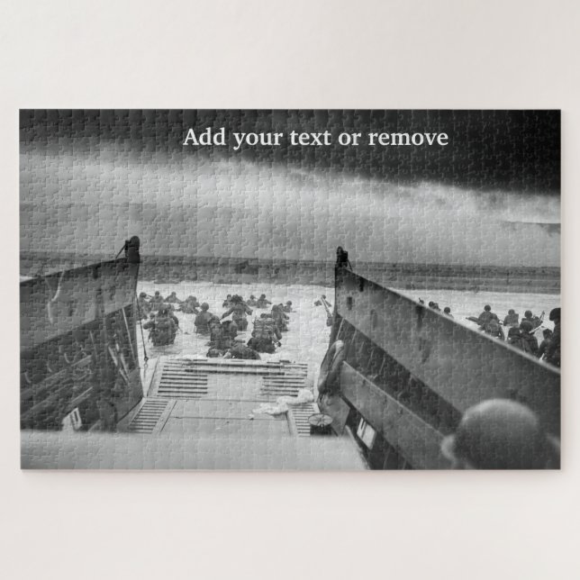 Dramatic photograph, of D-Day Normandy Landings, Jigsaw Puzzle (Horizontal)