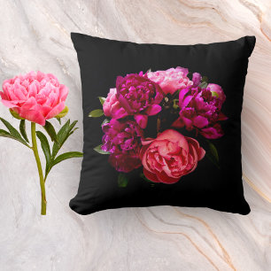 Dramatic Pink And Purple Peonies Cushion
