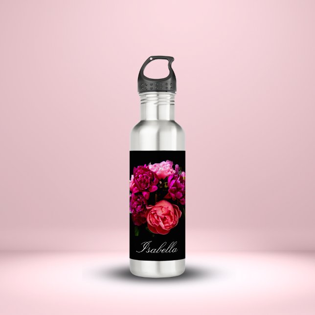 Dramatic Pink And Purple Peonies Name 710 Ml Water Bottle (Creator Uploaded)