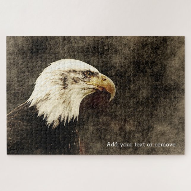 Dramatic portrait photo of American bald eagle, Jigsaw Puzzle (Horizontal)