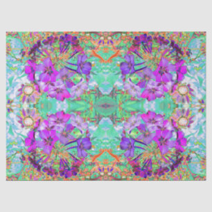 Dramatic Psychedelic Magenta and Purple Flowers Tissue Paper