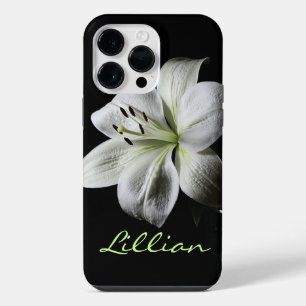 Dramatic Pure White Lily iPhone 14 Pro Max Case
