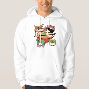 Dramatic Ramen Frog - Kawaii Floral Tea Time Hoodie