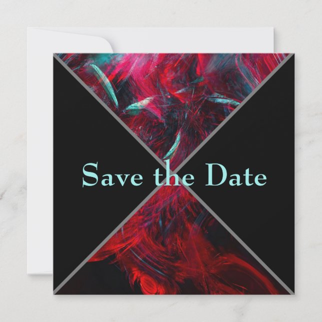 Dramatic Red and Black Save The Date (Front)
