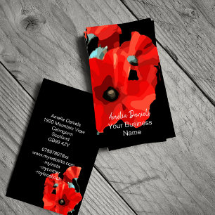 Dramatic Red Poppy Business Card