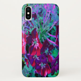 Dramatic Red, Purple and Pink Garden Flower iPhone X Case