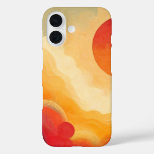 Dramatic Red Sun Painting iPhone 16 Case