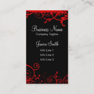 Dramatic Red Swirls :: Business Card Template