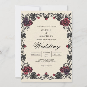 Dramatic Rose Arch Romantic Wedding Invitation
