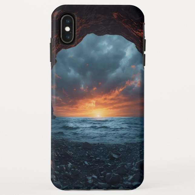 Dramatic Seascape Phone Cover – Cave Sunset View (Back)