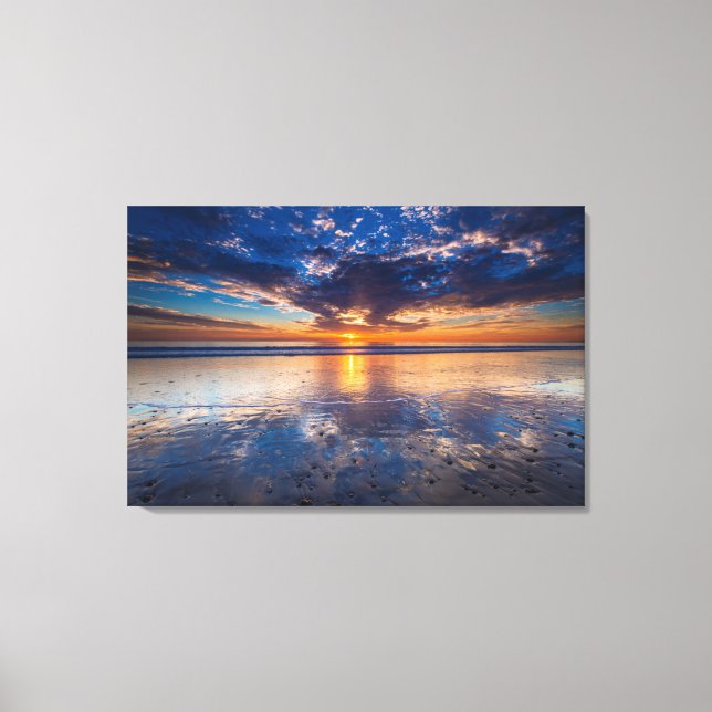 Dramatic seascape, sunset, CA Canvas Print (Front)