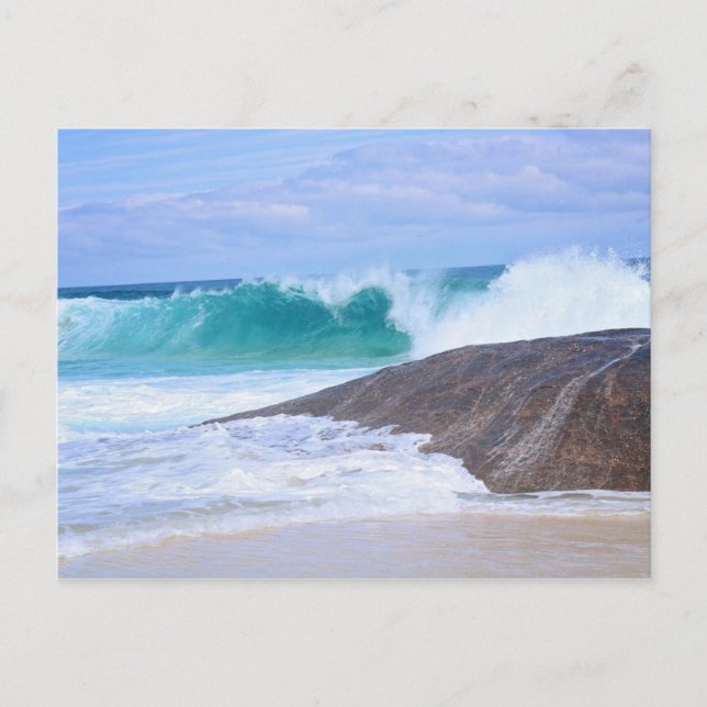 Dramatic Seaside Giant Waves Cliffs Ocean Postcard (Front)