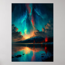 Dramatic Sky and Blue Sky Sunset over the Water