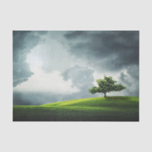 Dramatic summer thunderstorm & scenic landscape tissue paper
