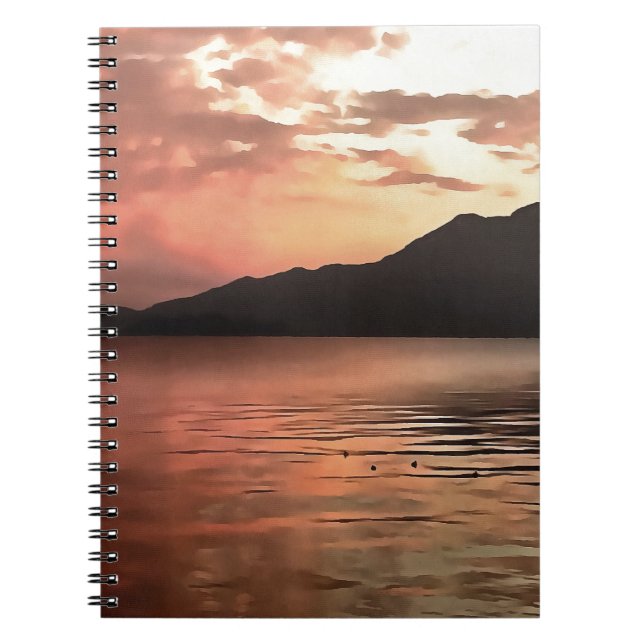 Dramatic Sunset At Koycegiz Landscape Art Notebook (Front)