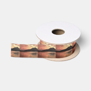 Dramatic Sunset At Koycegiz Landscape Art Satin Ribbon