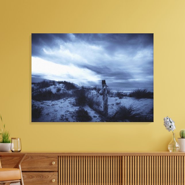 Dramatic Sunset, Beach, Sun Dunes / New Zealand Canvas Print (Insitu(LivingRoom))