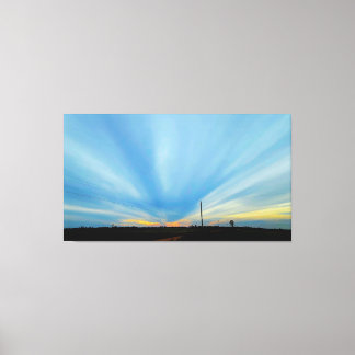 Dramatic Sunset Over Rural Landscape Canvas Print