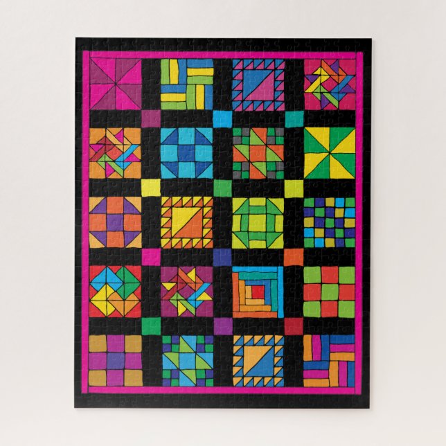 Dramatic Traditional Quilt Sampler Jigsaw Puzzle (Vertical)