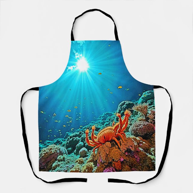 Dramatic Underwater Sunburst Art Apron (Front)