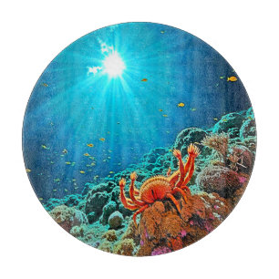 Dramatic Underwater Sunburst Art Cutting Board