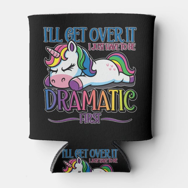 Dramatic Unicorn Can Cooler (Front)