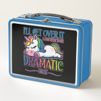Dramatic Unicorn Metal Lunch Box