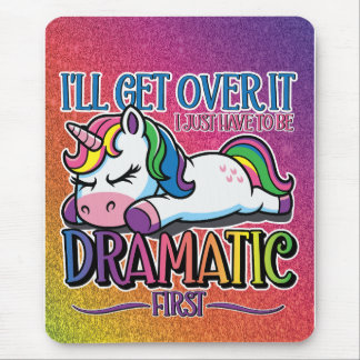 Dramatic Unicorn - Sparkly Rainbow Mouse Mat