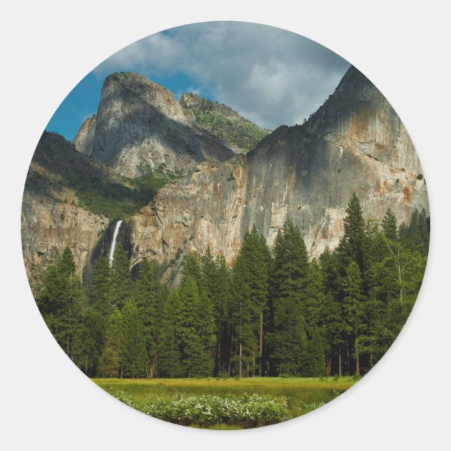Dramatic View Of Yosemite Valley From The Gates Classic Round Sticker (Front)