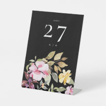 Dramatic Watercolor Florals Wedding Table