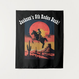 Dramatic Western Mid Jump Sunset Tapestry