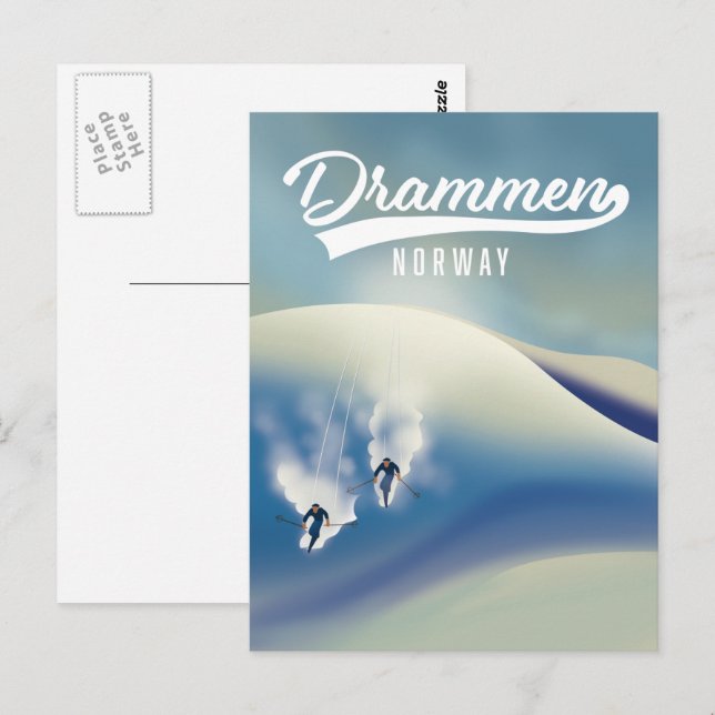 Drammen Norway ski poster Postcard (Front/Back)