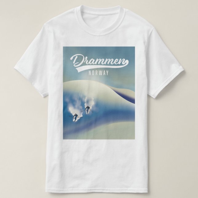 Drammen Norway ski poster T-Shirt (Design Front)