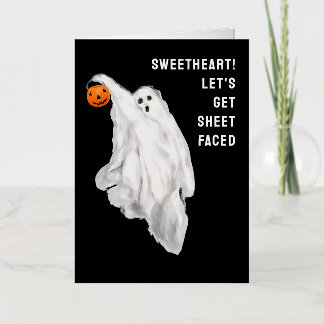 Drank Funny Adult Halloween Ghost Party Foil Greeting Card