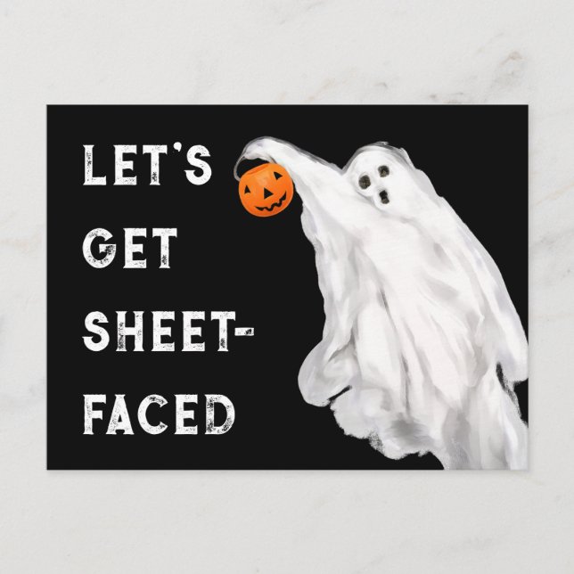 Drank Funny Adult Halloween Ghost Party Holiday Postcard (Front)